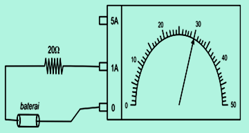 Pengukuran arus listrik dengan amperemeter