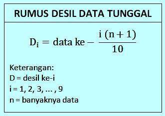 rumus desil data tunggal